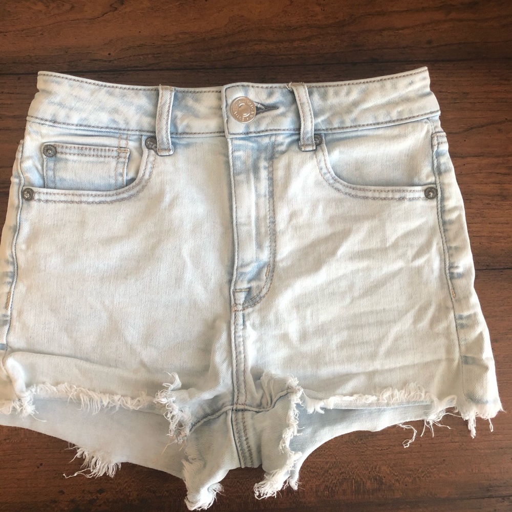 American eagle super high waisted denim shorts